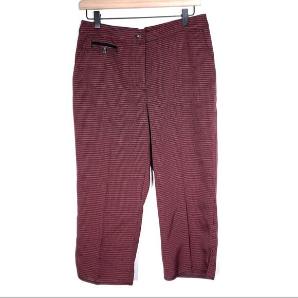 EP Pro red and black plaid mid rise golf travel Capri pants women's size 10 B103 - Picture 1 of 6
